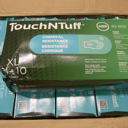 Ansell TouchNTuff 92-600 Nitrile Gloves (10 x Pack Of 100)