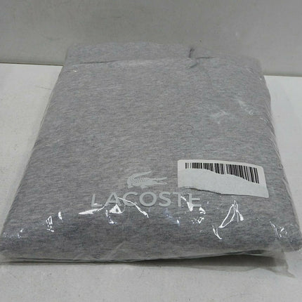 Lacoste Men's Hooded Pullover Sweatshirt, Silver Chine/Navy Blue, 02F