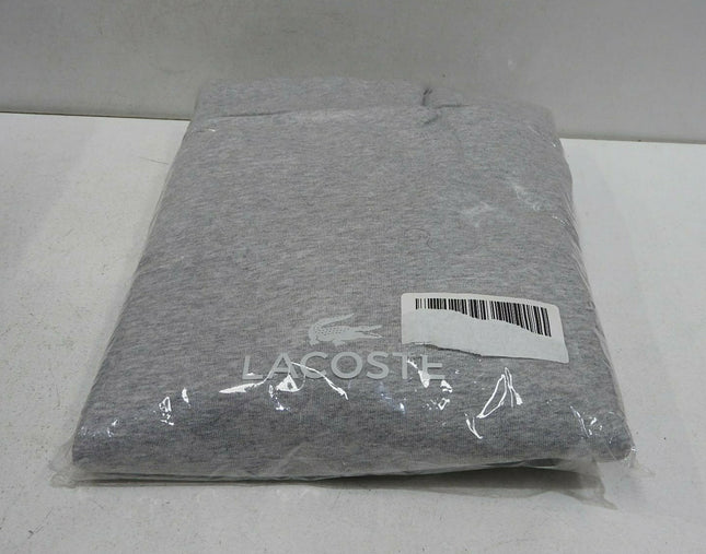 Lacoste Men's Hooded Pullover Sweatshirt, Silver Chine/Navy Blue, 02F