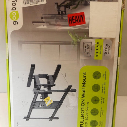 Goobay Pro Fullmotion Wall Mount for TV Size 43-100, Black, X-Large