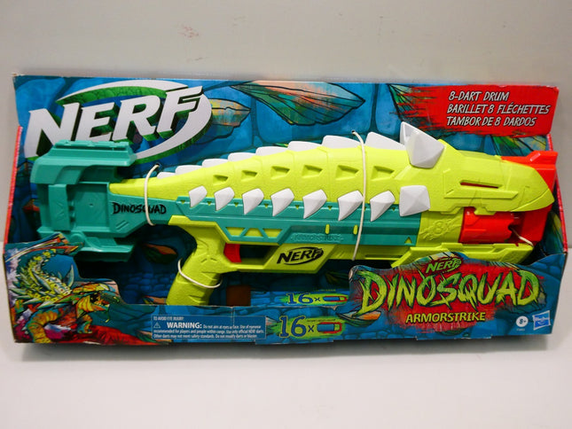 Nerf Dinosquad Armorstrike Dart Blaster, 8-Dart Rotating Drum, Drop Grip