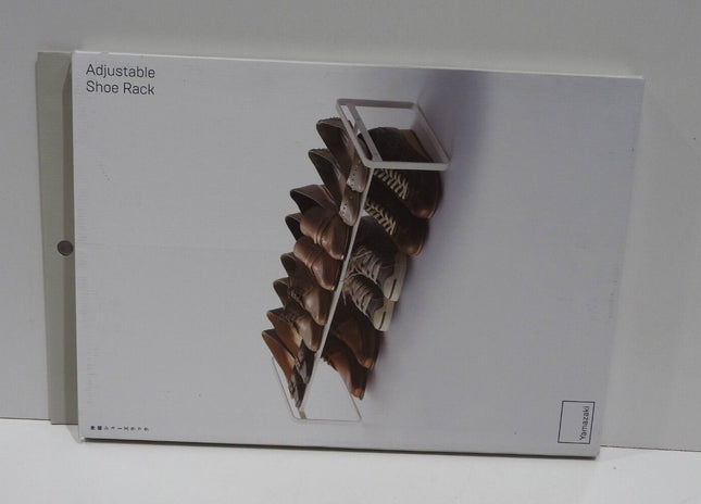 Yamazaki Home Adjustable Shoe Rack-Spacesaving Storage Solution, One Size, White