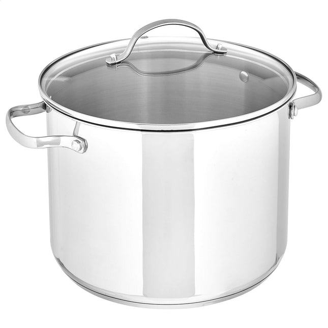 Amazon Basics Stainless Steel Stock Pot with Lid, 8-Quart - Silver