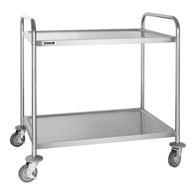 Vogue Stainless Steel 2 Tier Flat Pack Trolley, 535 mm Length x 855 mm Width x 9