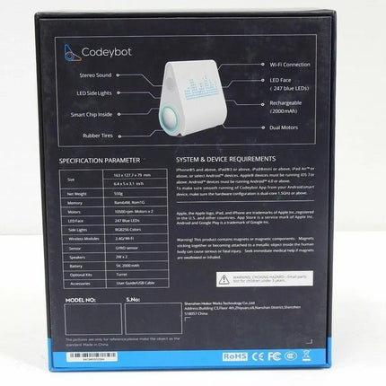 Makeblock CodeyBot Programmable Robot, White (MB99800)
