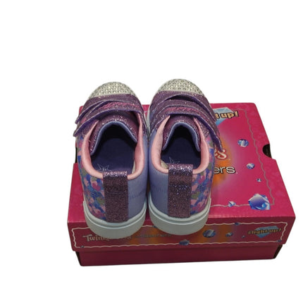 Skechers Girl's Twinkle Toes: Twinkle Sparks - Shining Hearts Sneaker, Purple/Mu