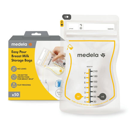 Medela Easy Pour Breastmilk Storage Bags | 50 Count 210ml