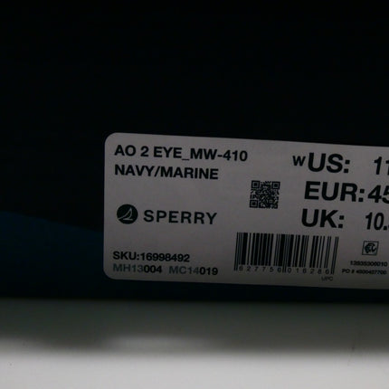 Sperry Mens AO 2 Eye Boat Shoe Navy Leather Smooth Boat Shoe, Navy, Size US 11.5