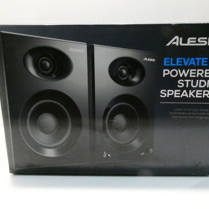 Alesis Elevate 4 |Pair of 50 W Powered Desktop Studio or Gaming Wired Speakers