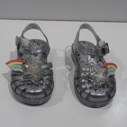 Mini Melissa Possession II Silver Glitter Sandal, Size - 7