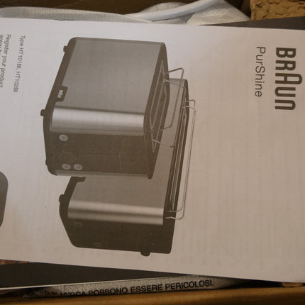 Braun PurShine 2 Slice Toaster White/Silver HT1510WH
