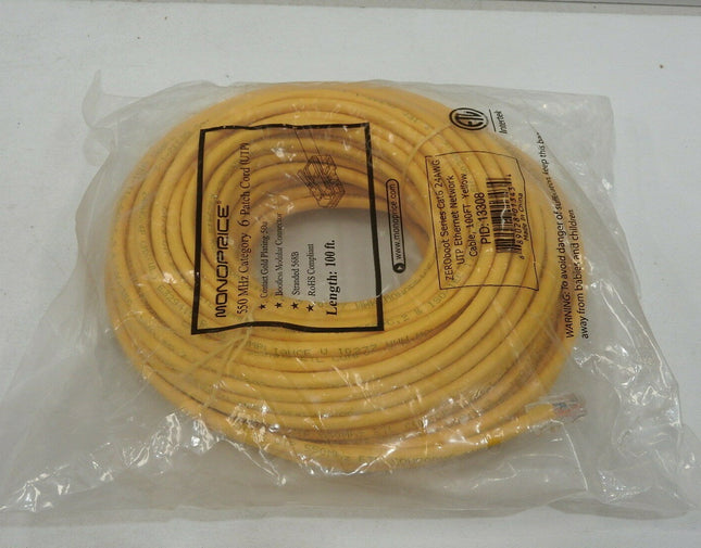 Monoprice ZerobootCat6 Ethernet Patch Cable - Network Internet Cord -RJ45, 100ft