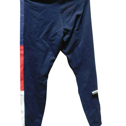 Tommy Hilfiger Women's Logo Waistband Multicolour Stripe Leggings Sky Captain LG