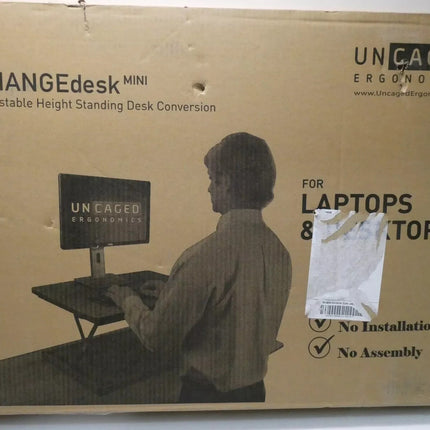 Uncaged Ergonomics CHANGEdesk Mini Small Standing Desk Converter Simple Affordab