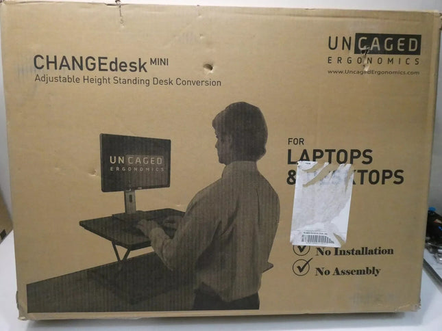 Uncaged Ergonomics CHANGEdesk Mini Small Standing Desk Converter Simple Affordab