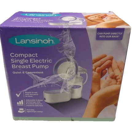 Lansinoh Compact Single Electric Breast Pump Adjustable 2 Phase Technology
