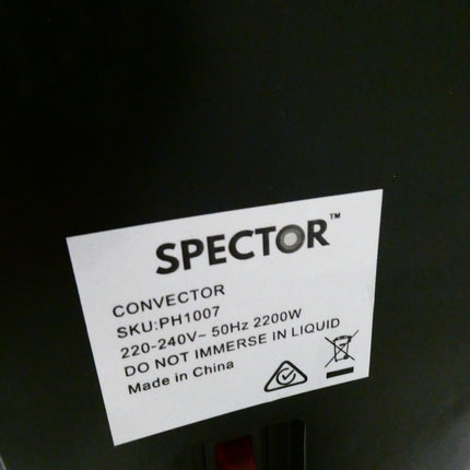 Spector 2200W Metal Portable Electric Panel Heater Convection Panel Timer White