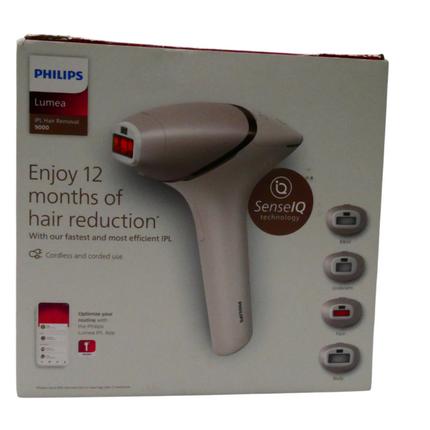 Philips Lumea IPL 9000 Series Hair Removal Device with SenseIQ for Face, Body, B