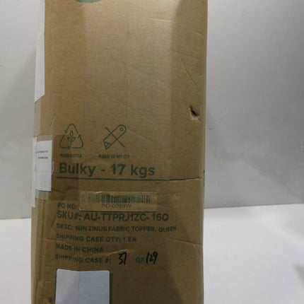 Zinus Queen Quilted Pillowtop Mattress Topper with Elastic Skirt - Fits 40cm Thi