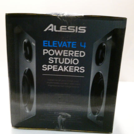 Alesis Elevate 4 |Pair of 50 W Powered Desktop Studio or Gaming Wired Speakers
