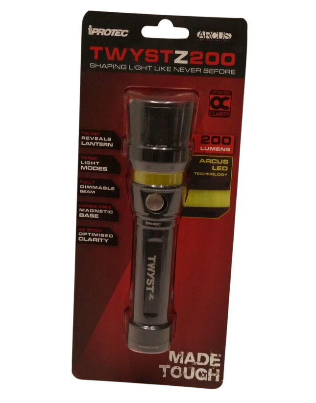 Iprotec TWYST Z 200 Lumens LED Light Flashlight Torch 89551