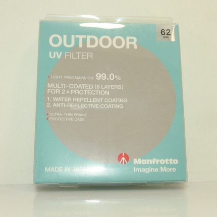 Manfrotto Outdoor MF OUV62 Clear Outdoor Uv Filter, 62, Clear