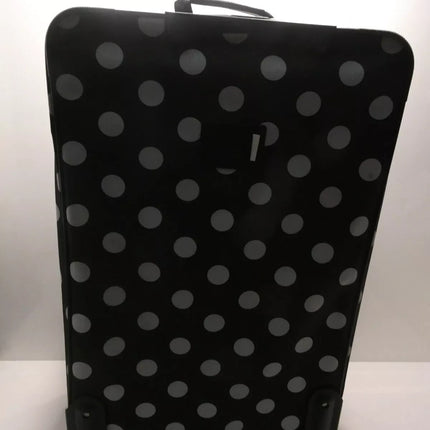 Rockland Vara Softside 3-Piece Upright Luggage Set, Black dot, 3-Piece Set