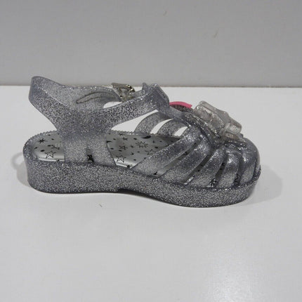 Mini Melissa Possession II Silver Glitter Sandal, Size - 7