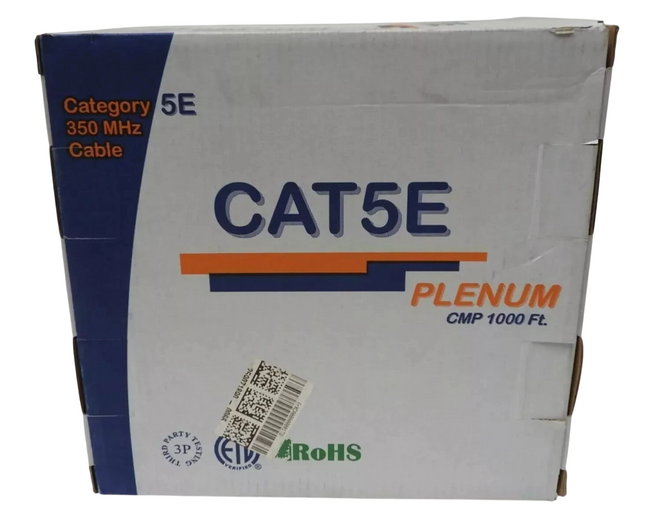 Monoprice 1000FT 24AWG Cat5e 350MHz UTP Solid_ Plenum (CMP)_ Bulk Ethernet Bare