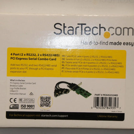 StarTech.com PEX4S232485 4 Port PCI Express PCIe Serial Combo Card - 2 x RS232