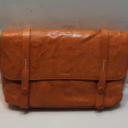 Trifine Unisex Concrete Leather Satchel, Tan, One Size