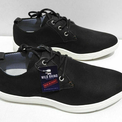 Wild Rhino Men's SAN Diego Lace-Up Flats, Black - 9 US