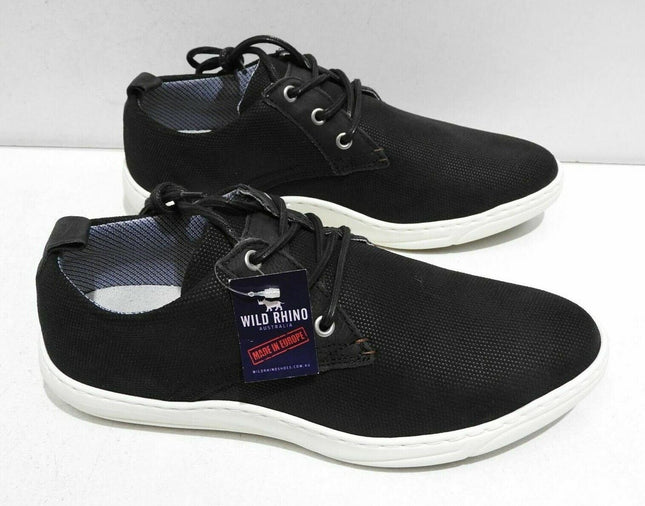 Wild Rhino Men's SAN Diego Lace-Up Flats, Black - 9 US
