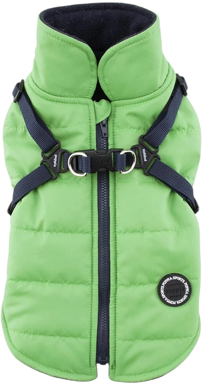 Puppia Smart Tag PAPD-VT1366 Authentic Mountaineer II Winter Vest, Green - Large