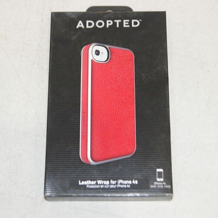 Adopted Leather Wrap Case for iPhone 4 - Scarlet/Silver