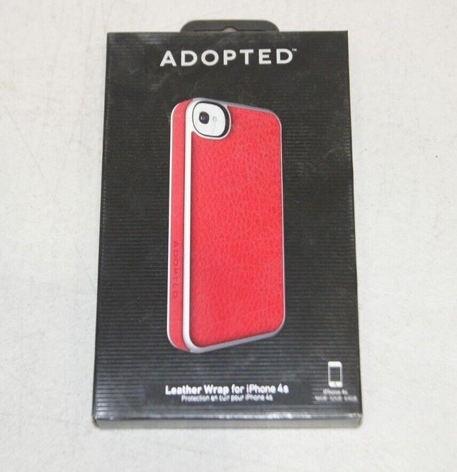 Adopted Leather Wrap Case for iPhone 4 - Scarlet/Silver