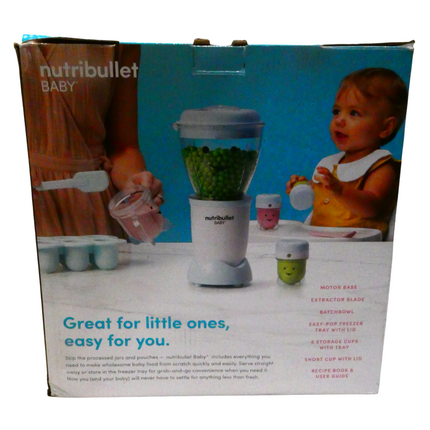 NutriBullet Baby 200W, White / Blue, Blender Designed to Make Baby Food