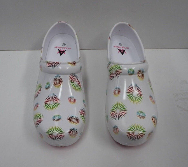Anywear Women's SRANGEL Health Care Professional Shoe, Burst/White, 10 M US