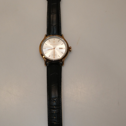 MASERATI Men's 'Epoca' Quartz Stainless Steel and Leather Fashion Watch, Color:B