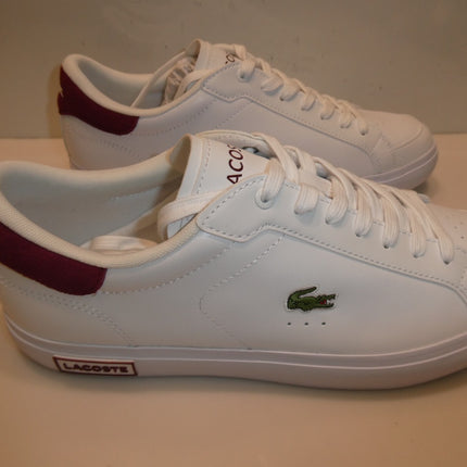 Lacoste Men's Powercourt 223 1 AU SMA Sneaker, White/Burgundy, 10 US