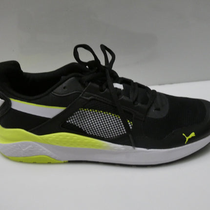 PUMA Men's Anzarun Grid Sneaker, Black/White/Lime Squeeze, US 10