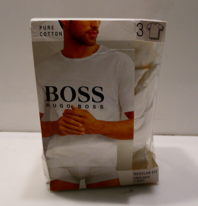 Hugo Boss Men's T-shirt Rn 3p Co 10145963 01 Undershirt, White, Large US