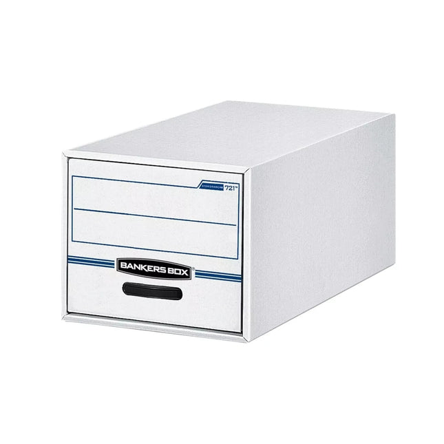 Bankers Box 00722 STOR/Drawer File Drawer Storage Box, Legal, White/Blue