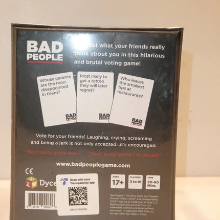 Bad People The Party Card Game You Probably Shouldn't Play Friends Adult Game