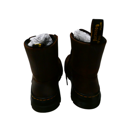 Dr. Martens Unisex Combs Leather 8-Eye Boot Crazy Horse Leather, Dark Brown,UK6