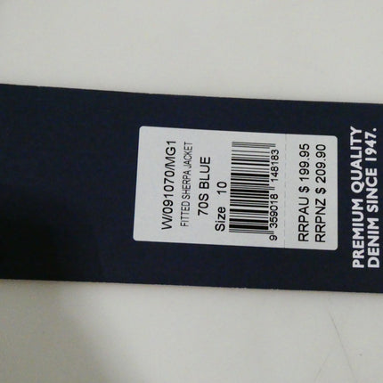 Wrangler Women's Fitted Sherpa Jacket, 70s Blue, Size - 10