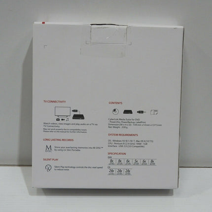 LG Electronics 8X USB 2.0 Super Multi Ultra Slim Portable DVD+/-RW External Driv