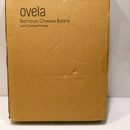 Ovela Bamboo Cheese Board with Cheese Knives