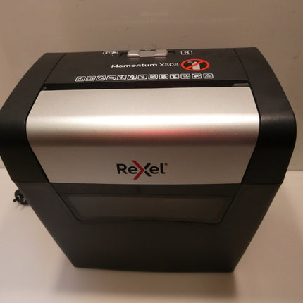 Rexel Momentum X308 Cross Cut Paper Shredder, Shreds 8 Sheets, 15 Litre Bin, Hea