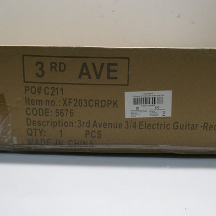 3rd Avenue 3/4 Electric Guitar - Red - XF203CRDPK